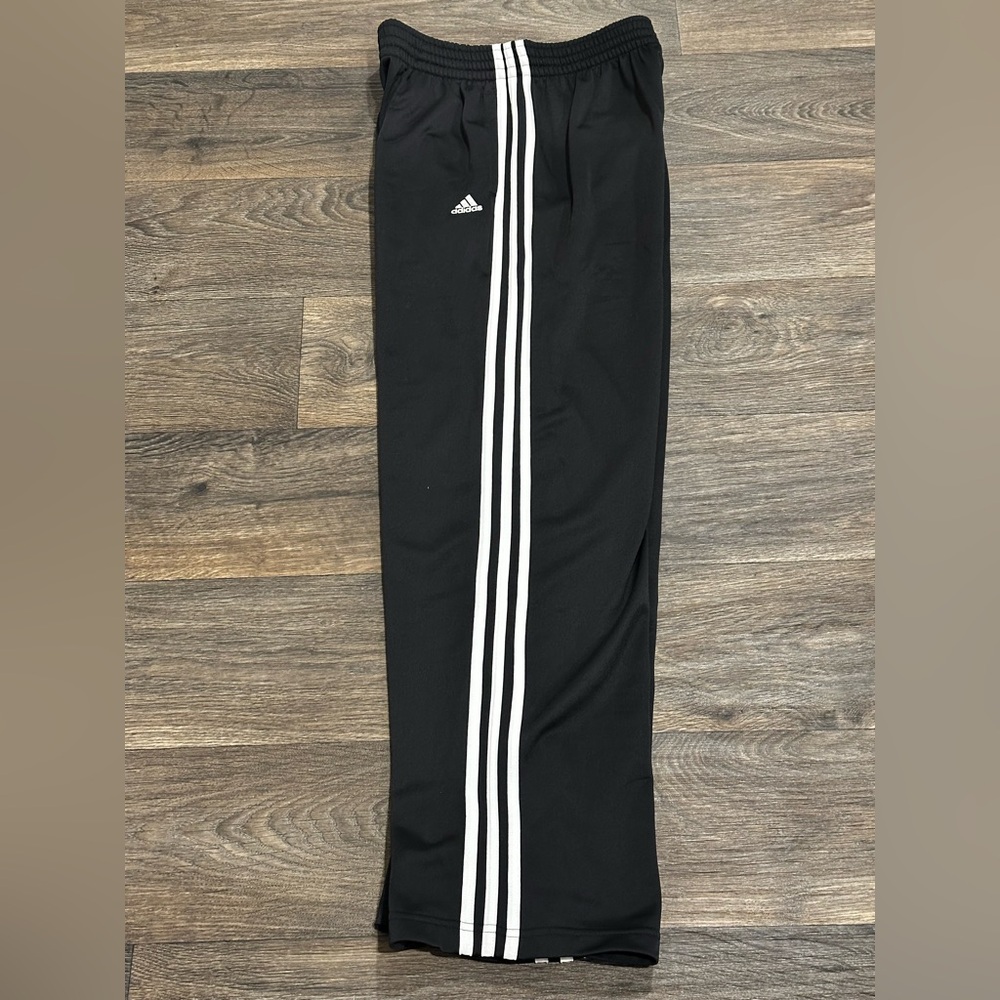 adidas Black Track Pants with White 3-Stripes